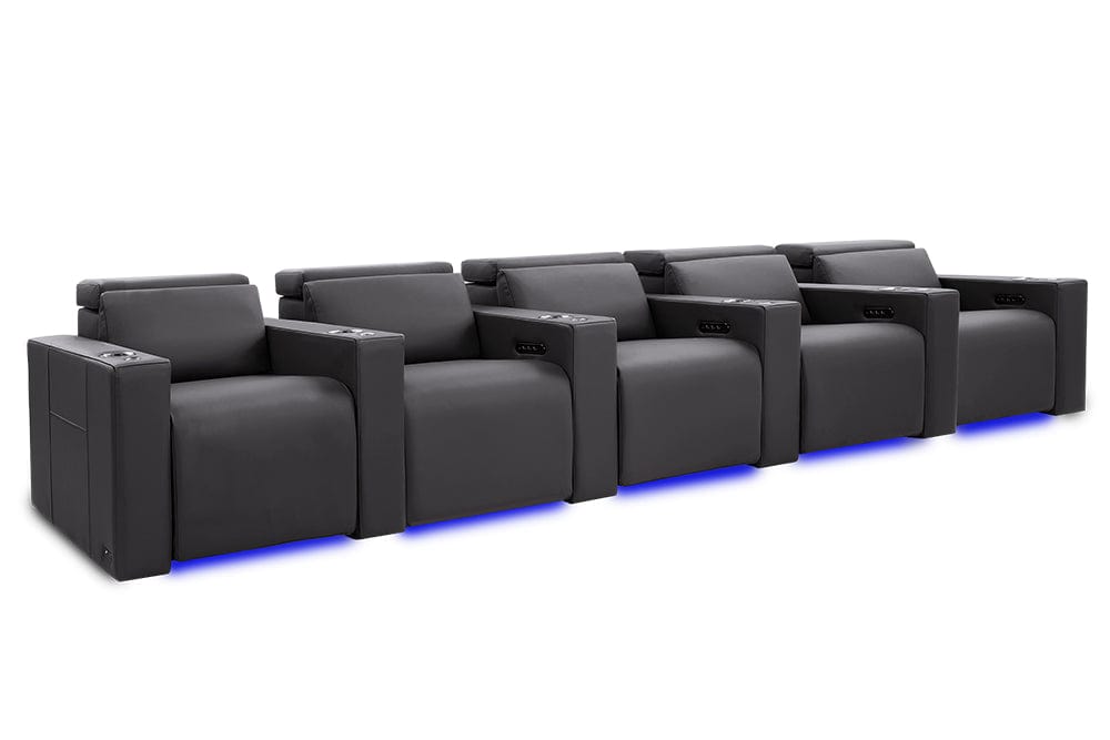 by Valencia Seating Sofa Row of 5 | Width: 162" Height: 35.5" Depth: 41" / Graphite Valencia Barcelona Ultimate Luxury Edition XL