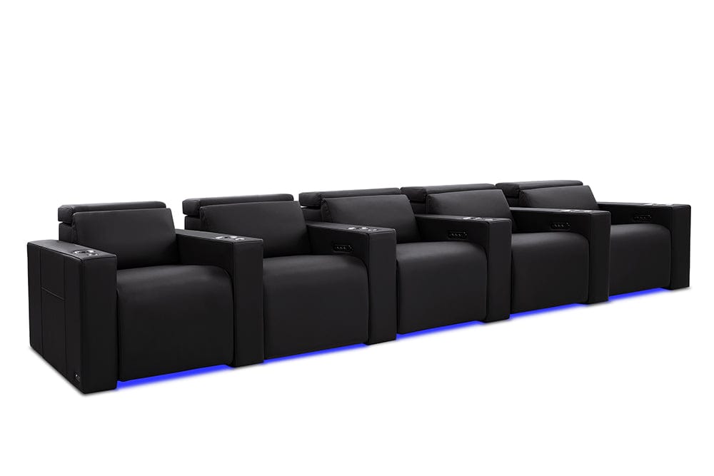 by Valencia Seating Sofa Row of 5 | Width: 162" Height: 35.5" Depth: 41" / Onyx Valencia Barcelona Ultimate Luxury Edition XL