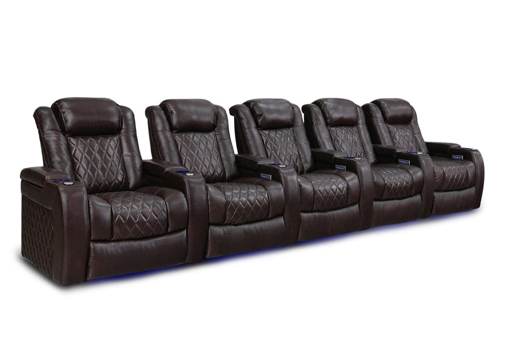 by Valencia Seating Sofa Row of 5 | Width: 168" Height: 46" Depth: 39.5" / Dark Chocolate / Regular Spec (300LB Sitting Weight Limit) Valencia Tuscany XL