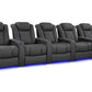 by Valencia Seating Sofa Row of 5 | Width: 168" Height: 46" Depth: 39.5" / Graphite Valencia Tuscany XL Luxury Edition