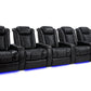 by Valencia Seating Sofa Row of 5 | Width: 168" Height: 46" Depth: 39.5" / Midnight Black / Regular Spec (300LB Sitting Weight Limit) Valencia Tuscany XL