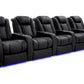 by Valencia Seating Sofa Row of 5 | Width: 168" Height: 46" Depth: 39.5" / Onyx Valencia Tuscany XL Luxury Edition