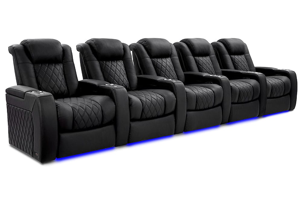 by Valencia Seating Sofa Row of 5 | Width: 168" Height: 46" Depth: 39.5" / Onyx Valencia Tuscany XL Luxury Edition