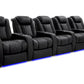 by Valencia Seating Sofa Row of 5 | Width: 168" Height: 46" Depth: 39.5" / Onyx Valencia Tuscany XL Ultimate Edition