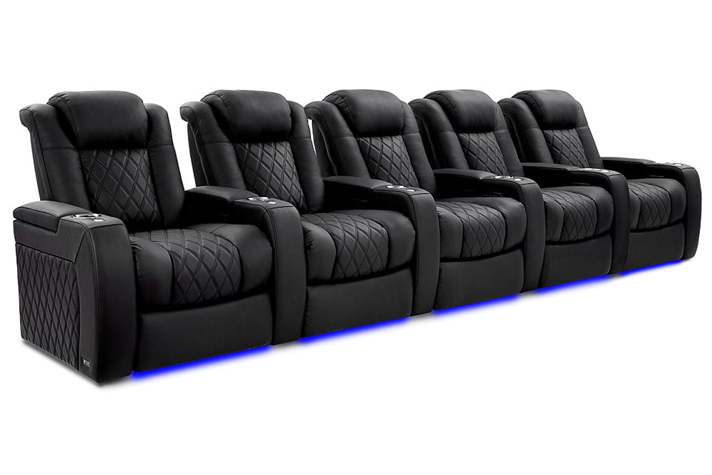 by Valencia Seating Sofa Row of 5 | Width: 168" Height: 46" Depth: 39.5" / Onyx Valencia Tuscany XL Ultimate Edition