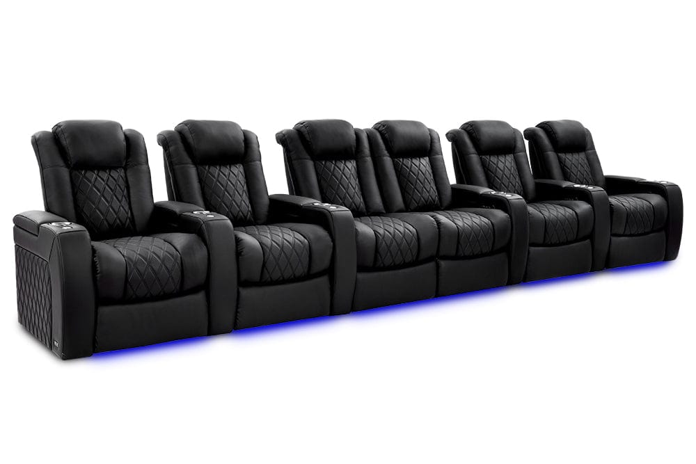 by Valencia Seating Sofa Row of 6 Loveseat Center | Width: 185" Height: 43.5" Depth: 39.75" / Onyx Valencia Tuscany Ultimate Edition