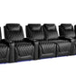 by Valencia Seating Sofa Row of 6 Loveseat Center | Width: 186" Height: 42.75" Depth: 38" / Midnight Black Valencia Oslo Home Theater Seating
