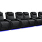 by Valencia Seating Sofa Row of 6 Loveseat Center | Width: 186" Height: 44.5" Depth: 38" / Onyx with Silver Stitching Valencia Oslo Ultimate Edition