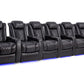by Valencia Seating Sofa Row of 6 - Width: 174" Height: 43.5" Depth: 39.25" / Midnight Black Valencia Tuscany Slim Home Theater Seating