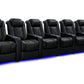 by Valencia Seating Sofa Row of 6 | Width: 174" Height: 43.5" Depth: 40" / Onyx Valencia Tuscany Slim Ultimate Luxury Edition