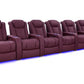 by Valencia Seating Sofa Row of 6 | Width: 191.25" Height: 43.5" Depth: 39.75" / Burgundy Valencia Tuscany Ultimate Edition
