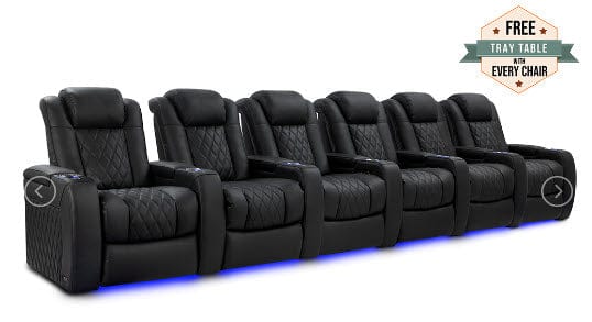 by Valencia Seating Sofa Row of 6 | Width: 191.25" Height: 43.5" Depth: 40" / Onyx Valencia Tuscany Luxury Edition