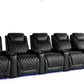 by Valencia Seating Sofa Row of 6 | Width: 192.75" Height: 42.75" Depth: 38" / Midnight Black Valencia Oslo Home Theater Seating