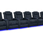 by Valencia Seating Sofa Row of 6 | Width: 200.5" Height: 46" Depth: 39.5" / Moonlight Blue Valencia Tuscany XL Luxury Edition