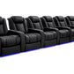 by Valencia Seating Sofa Row of 6 | Width: 200.5" Height: 46" Depth: 39.5" / Onyx Valencia Tuscany XL Luxury Edition
