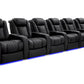 by Valencia Seating Sofa Row of 6 | Width: 200.5" Height: 46" Depth: 39.5" / Onyx Valencia Tuscany XL Ultimate Edition