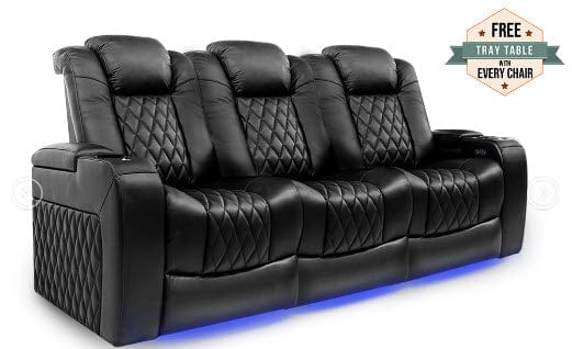 by Valencia Seating Sofa Set of 3 | Width: 85.5" Height: 43.5" Depth: 39.25" / Midnight Black Valencia Tuscany Home Theater Seating