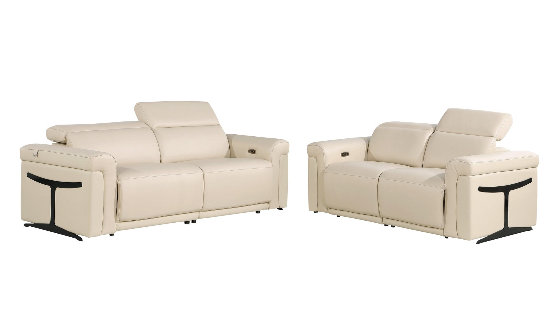 Global United Furniture Sofa 2PC Set - Sofa | Loveseat / Beige Global United 1126 - Divanitalia Power Reclining 2PC Sofa Set