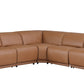 Global United Furniture Sofa 5PC Sectional | 3 Power Reclining / Cognac Global United 1126 - Divanitalia 3-Power Reclining 5PC Sectional