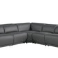 Global United Furniture Sofa 5PC Sectional | 3 Power Reclining / Dark Gray Global United 1126 - Divanitalia 3-Power Reclining 5PC Sectional