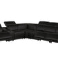 Global United Furniture Sofa 7PC Sectional | 3 Power Reclining / Black Global United 1126 - Divanitalia Power Reclining 7PC Sectional