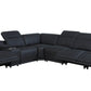 Global United Furniture Sofa 7PC Sectional | 3 Power Reclining / Black Global United 9762 - Divanitalia Power Reclining 7PC Sectional w/ 1-Console