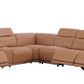 Global United Furniture Sofa 7PC Sectional | 3 Power Reclining / Cognac Global United 9762 - Divanitalia Power Reclining 7PC Sectional w/ 1-Console