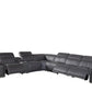 Global United Furniture Sofa 7PC Sectional | 3 Power Reclining / Dark Gray Global United 9762 - Divanitalia Power Reclining 7PC Sectional w/ 1-Console