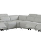 Global United Furniture Sofa 7PC Sectional | 3 Power Reclining / Light Gray Global United 9762 - Divanitalia Power Reclining 7PC Sectional w/ 1-Console