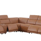 Global United Furniture Sofa 7PC Sectional | 4 Power Reclining / Cognac Global United 1126 - Divanitalia Power Reclining 7PC Sectional