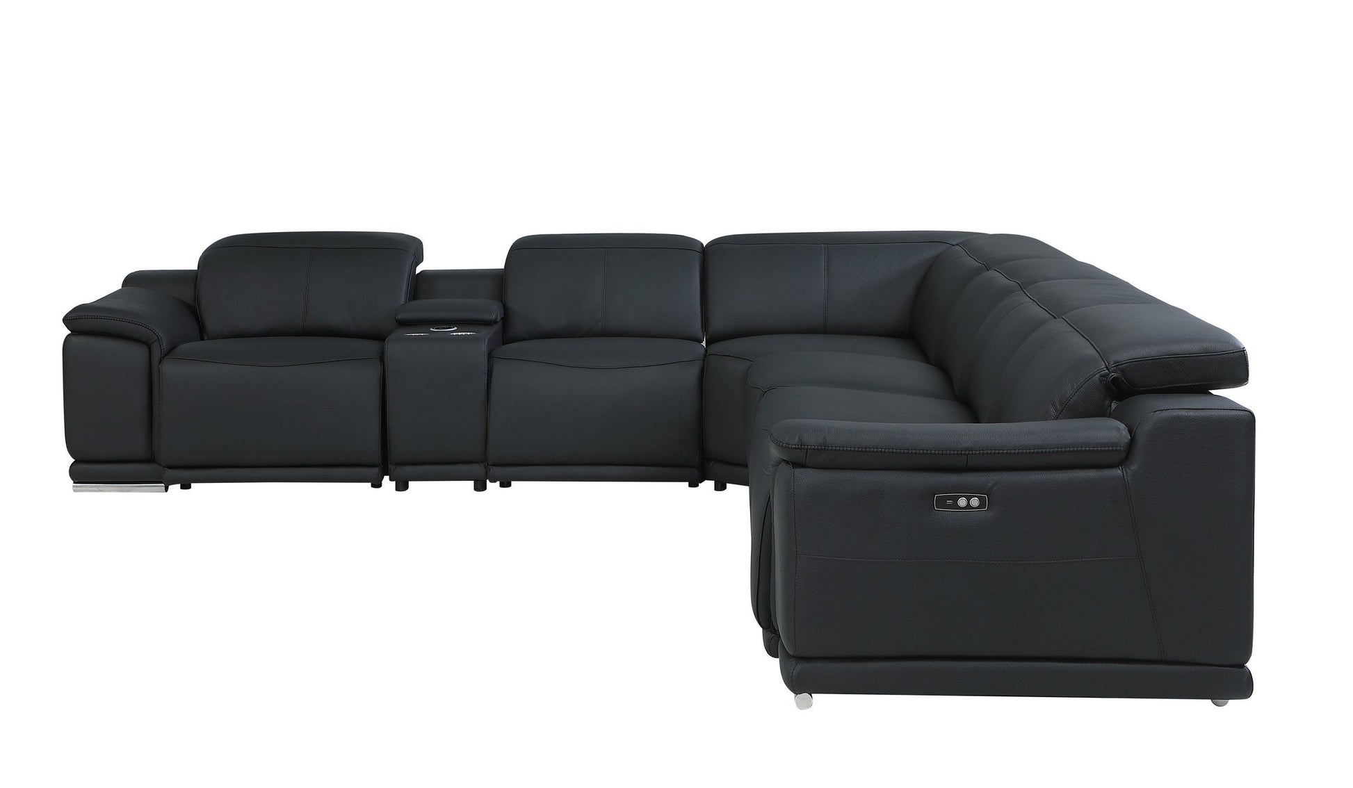 Global United Furniture Sofa Global United 9762 - Divanitalia Power Reclining 7PC Sectional w/ 1-Console