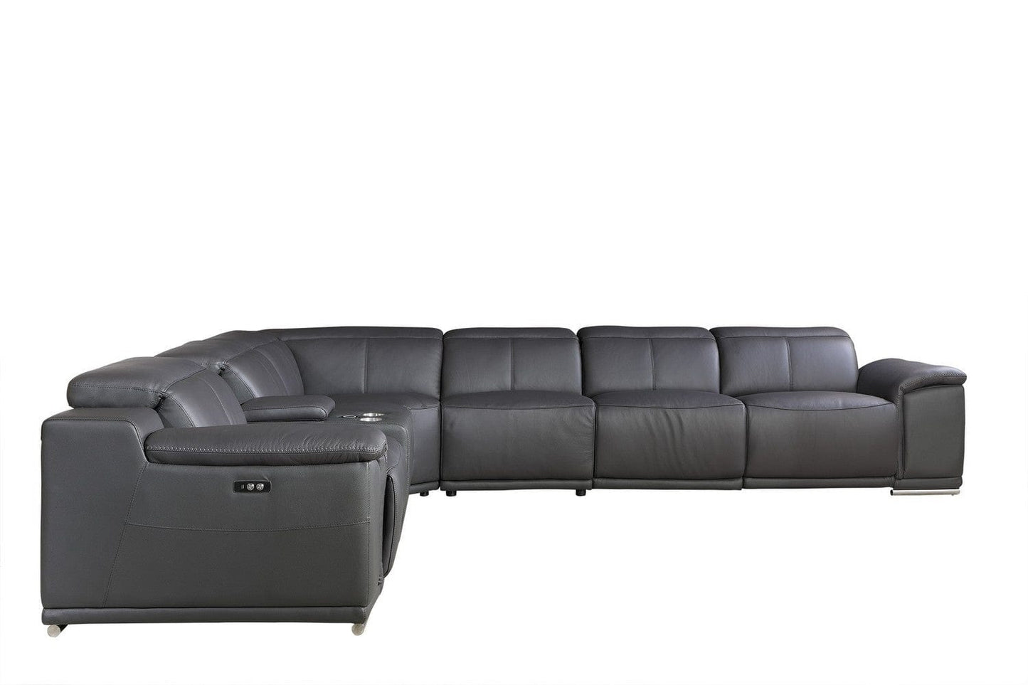 Global United Furniture Sofa Global United 9762 - Divanitalia Power Reclining 7PC Sectional w/ 1-Console