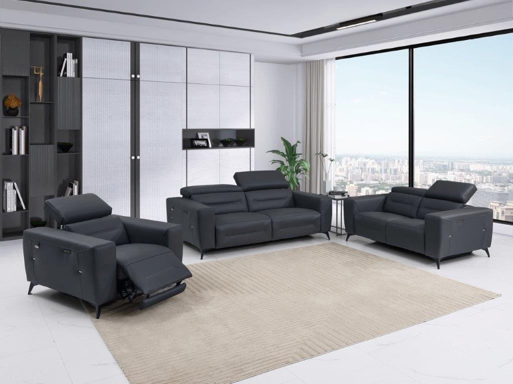 Global United Furniture Sofa Global United 989 - Divanitalia Power Reclining 3PC Sofa Set