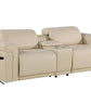 Global United Furniture Sofa Loveseat | Row of 2 / Beige Global United 1126 - Divanitalia 3PC Power Reclining Loveseat With Power Headrest