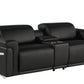 Global United Furniture Sofa Loveseat | Row of 2 / Black Global United 1126 - Divanitalia 3PC Power Reclining Loveseat With Power Headrest