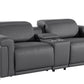 Global United Furniture Sofa Loveseat | Row of 2 / Dark Gray Global United 1126 - Divanitalia 3PC Power Reclining Loveseat With Power Headrest