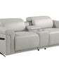 Global United Furniture Sofa Loveseat | Row of 2 / Light Gray Global United 1126 - Divanitalia 3PC Power Reclining Loveseat With Power Headrest