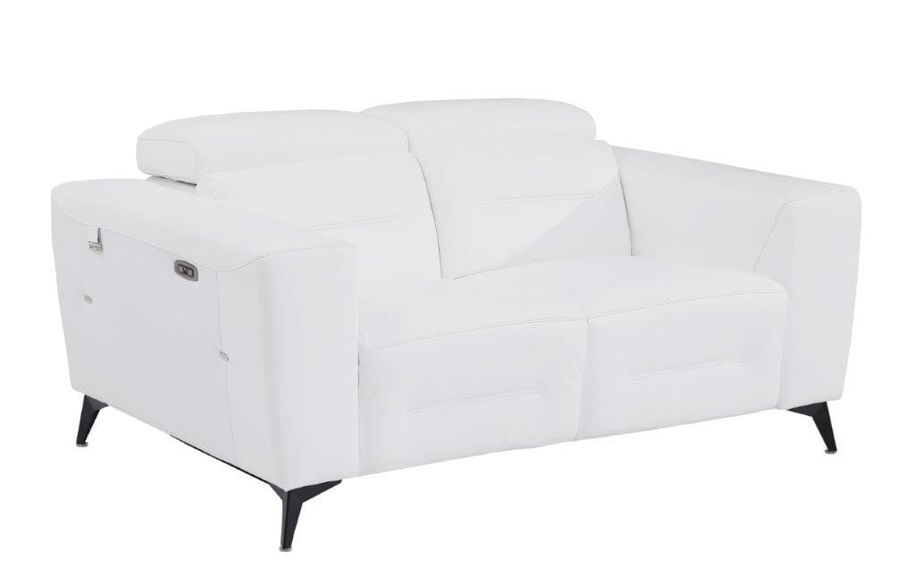 Global United Furniture Sofa Loveseat / White Global United 989 - Divanitalia Power Reclining Loveseat