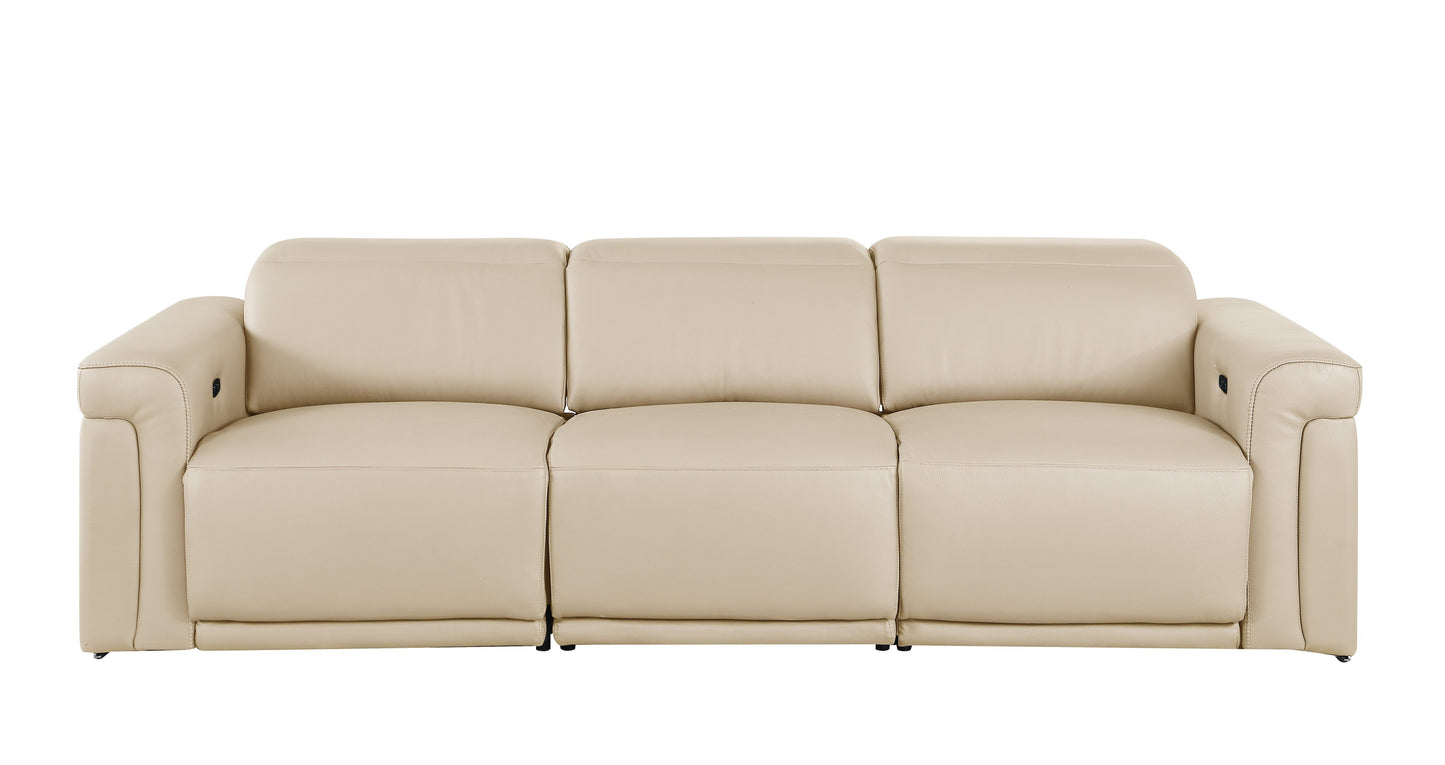 Global United Furniture Sofa Modular 3-Power Sofa / Beige Global United 1126 - Divanitalia Modular 3-Power Reclining Sofa