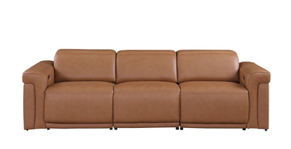 Global United Furniture Sofa Modular 3-Power Sofa / Cognac Global United 1126 - Divanitalia Modular 3-Power Reclining Sofa