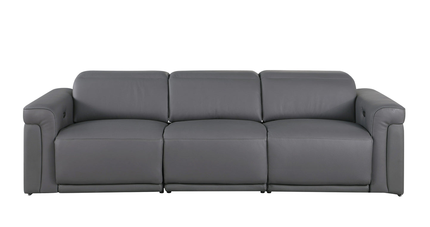 Global United Furniture Sofa Modular 3-Power Sofa / Dark Gray Global United 1126 - Divanitalia Modular 3-Power Reclining Sofa