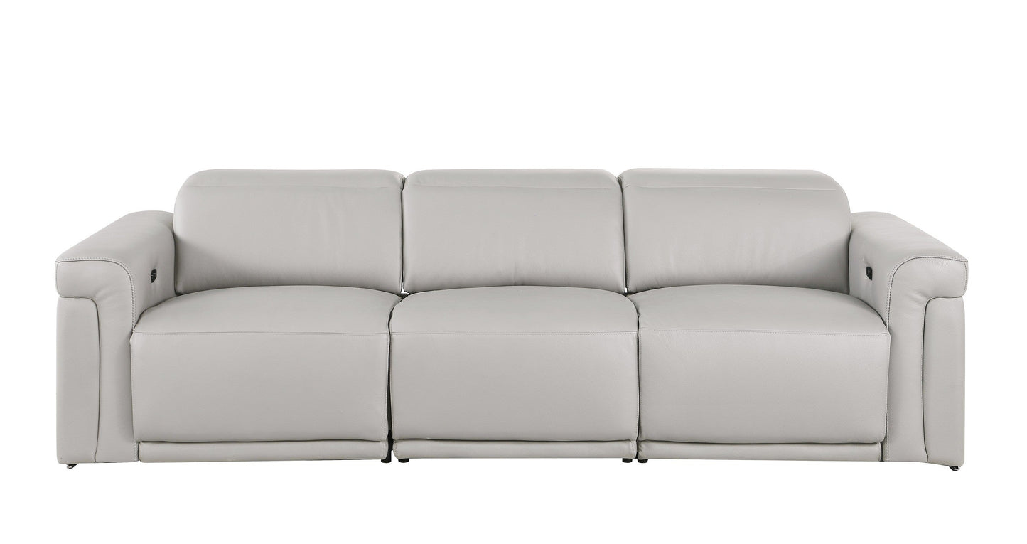 Global United Furniture Sofa Modular 3-Power Sofa / Light Gray Global United 1126 - Divanitalia Modular 3-Power Reclining Sofa