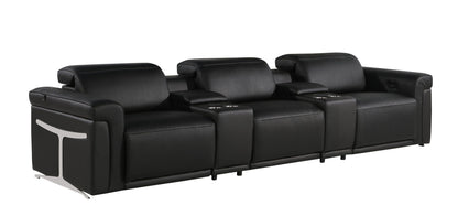 Global United Furniture Sofa Sofa | Row of 3 / Black Global United 1126 - Divanitalia 5PC Power Reclining Sofa