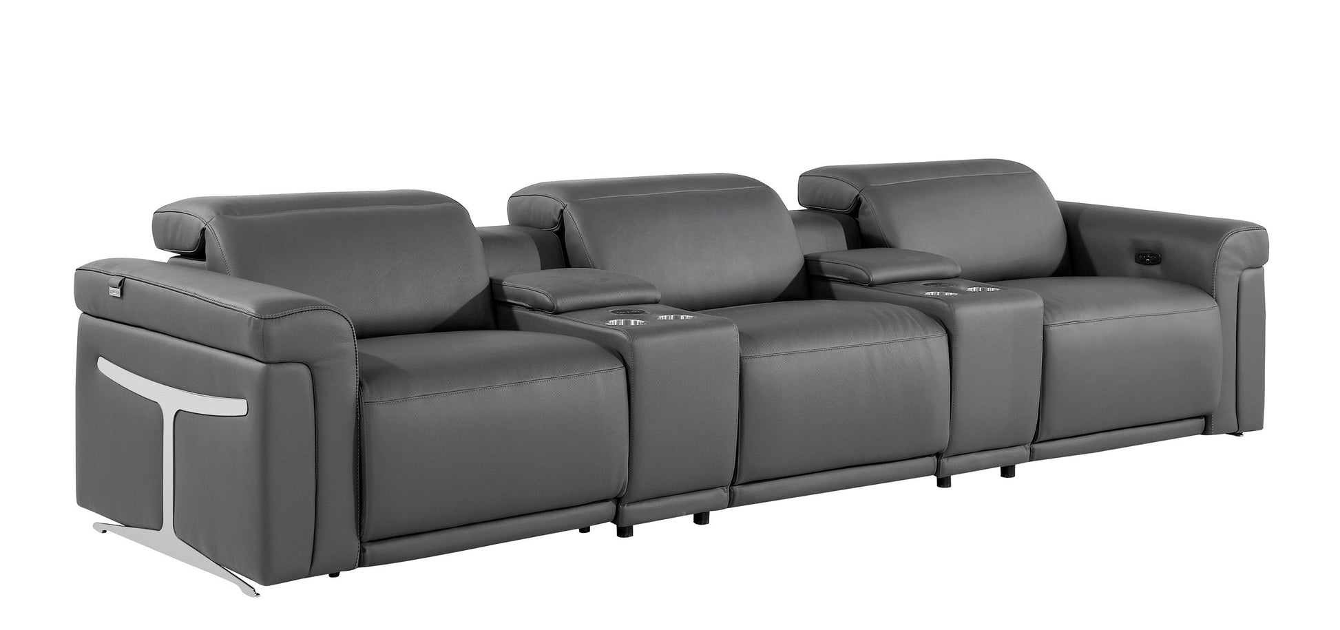 Global United Furniture Sofa Sofa | Row of 3 / Dark Gray Global United 1126 - Divanitalia 5PC Power Reclining Sofa