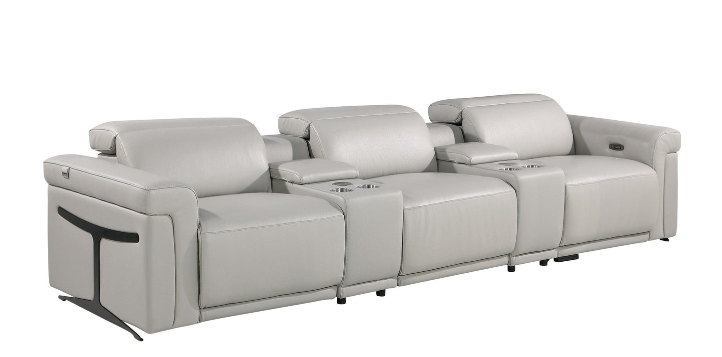 Global United Furniture Sofa Sofa | Row of 3 / Light Gray Global United 1126 - Divanitalia 5PC Power Reclining Sofa