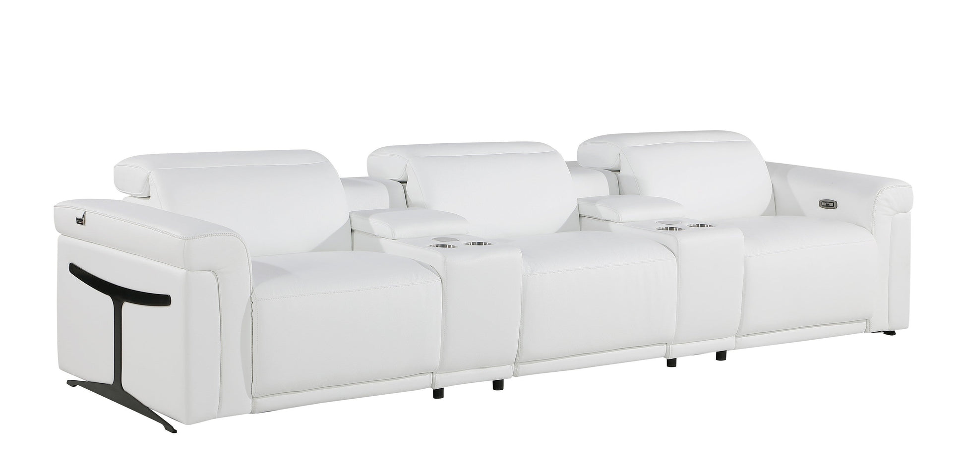 Global United Furniture Sofa Sofa | Row of 3 / White Global United 1126 - Divanitalia 5PC Power Reclining Sofa