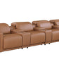 Global United Furniture Sofa Sofa | Row of 4 / Cognac Global United 1126 - Divanitalia 7PC Power Reclining Sofa