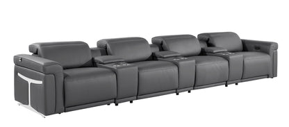 Global United Furniture Sofa Sofa | Row of 4 / Dark Gray Global United 1126 - Divanitalia 7PC Power Reclining Sofa