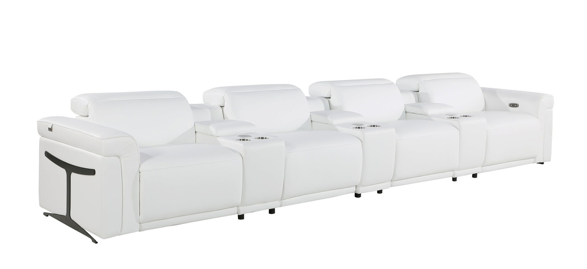 Global United Furniture Sofa Sofa | Row of 4 / White Global United 1126 - Divanitalia 7PC Power Reclining Sofa