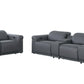 Global United Furniture Sofa Sofa set | Row of 3 & Row of 2 / Dark Gray Global United 1126 - Divanitalia 8PC Power Reclining Sofa Set